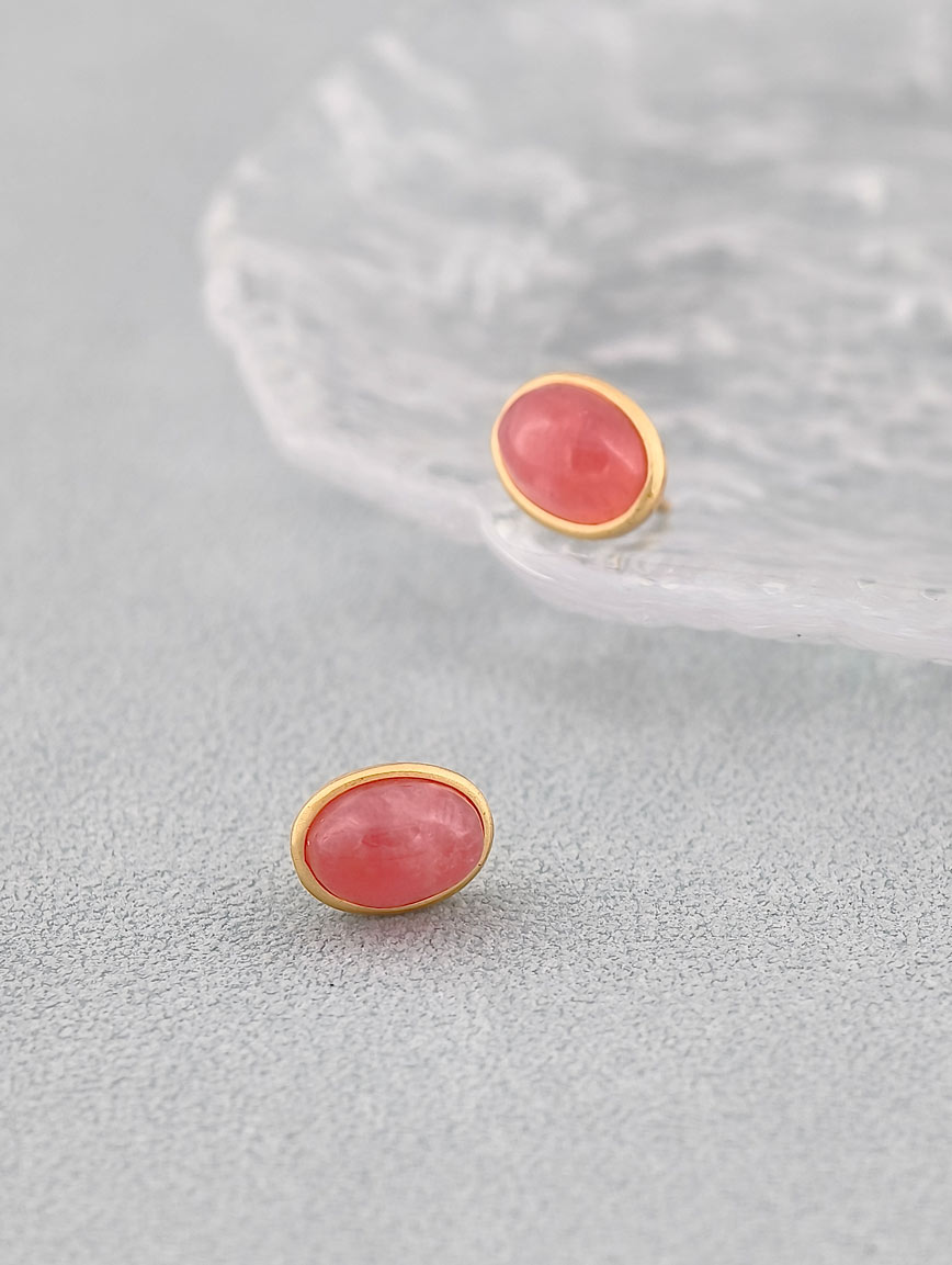 Natural Rhodochrosit Sterling Silver Earrings image