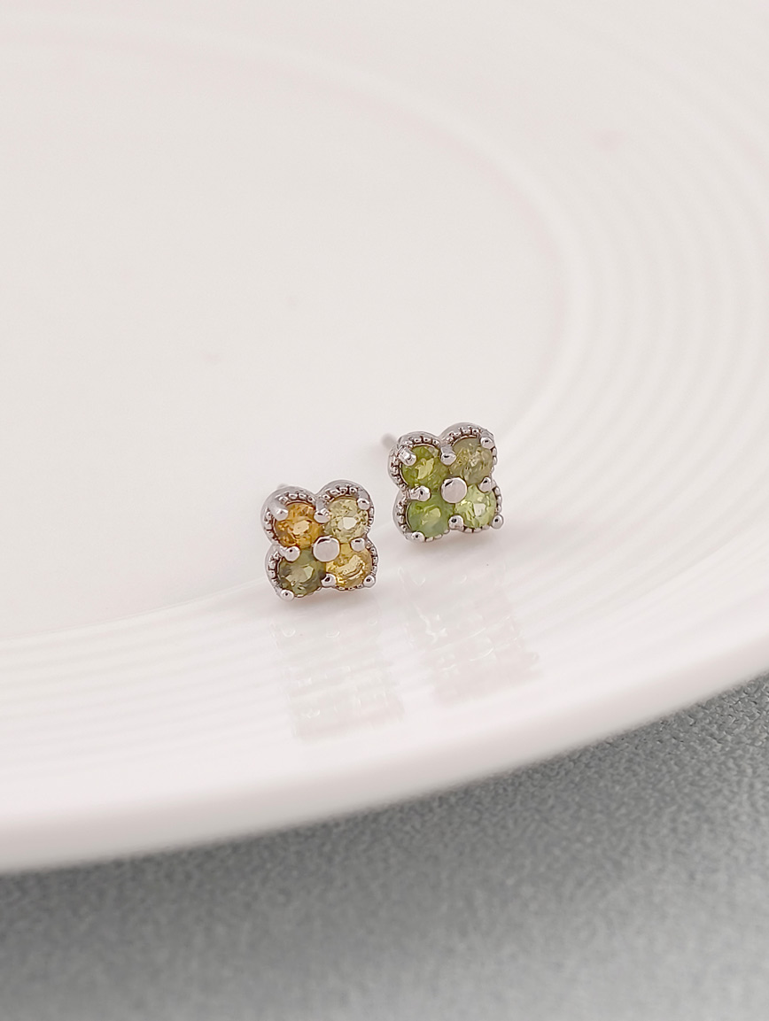 Natural Tourmaline Sterling Silver Earrings image