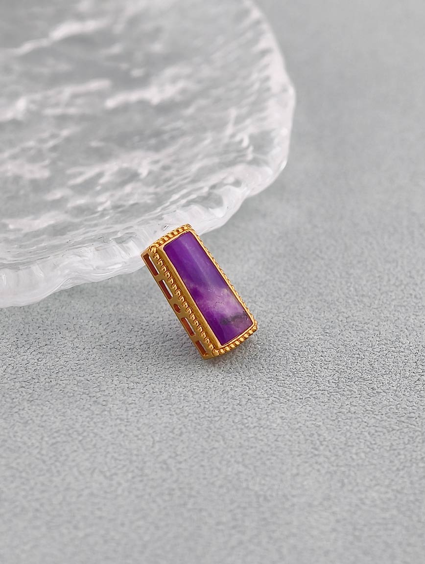 18K Gold Inlaid Natural Sugilite Simple Style DIY Accessory image