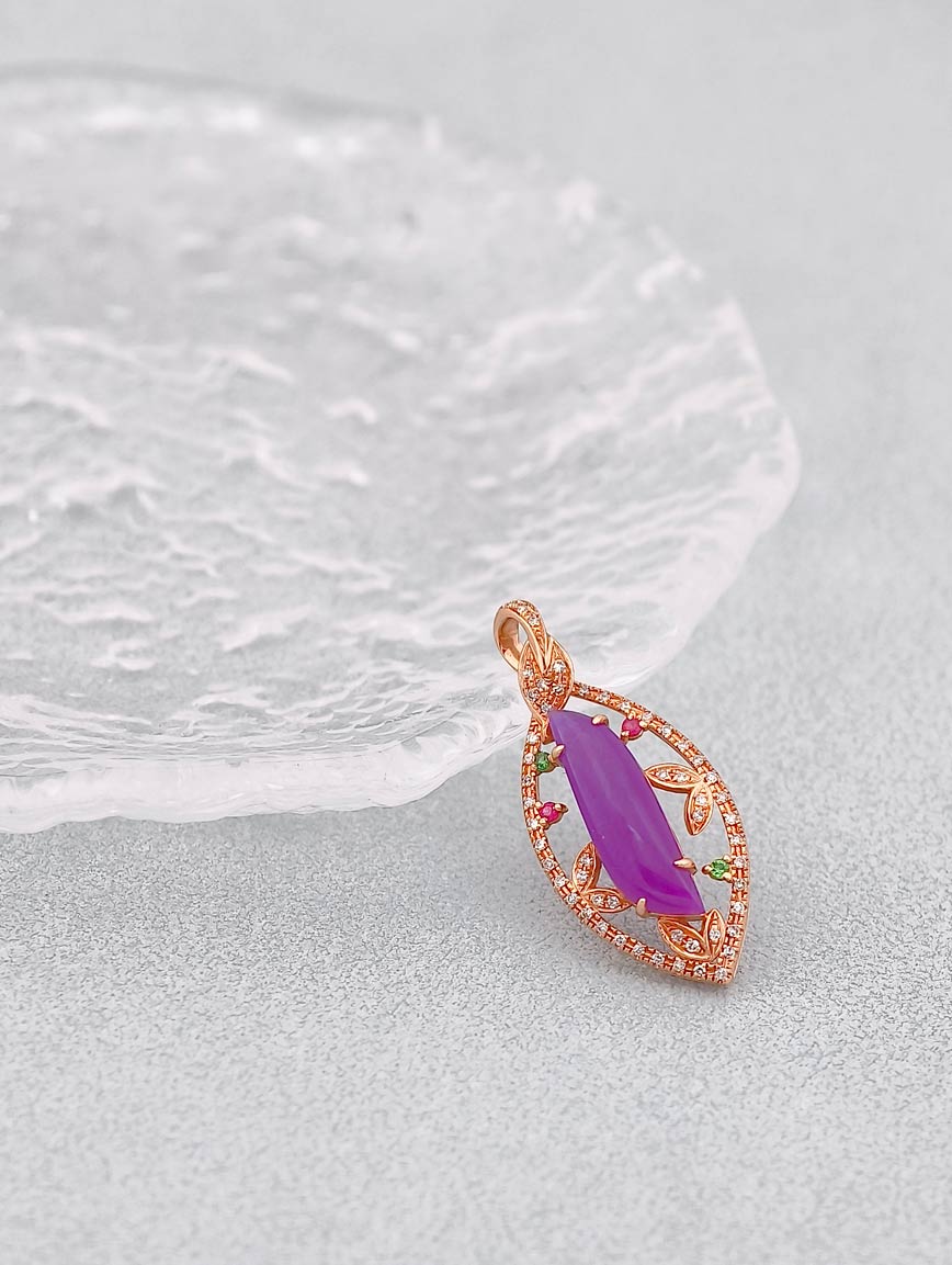 Royal Purple Sugilite 18K Gold Pendant image