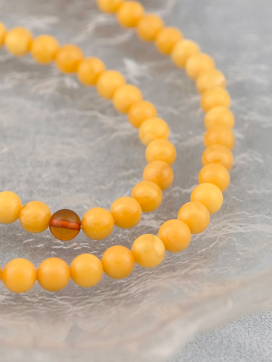 Natural Beeswax and Amber Multi-Circle Bracelet
