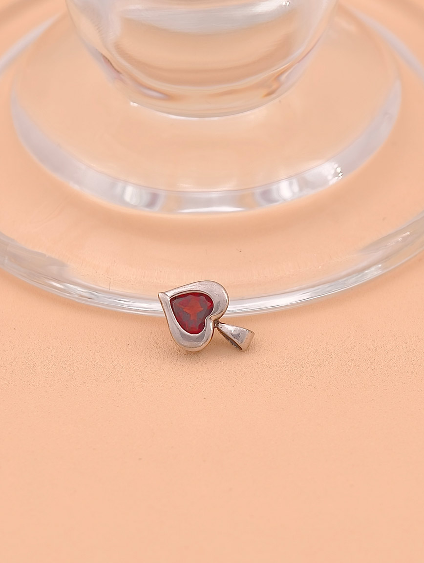 Heart Garnet Sterling Silver Pendant image