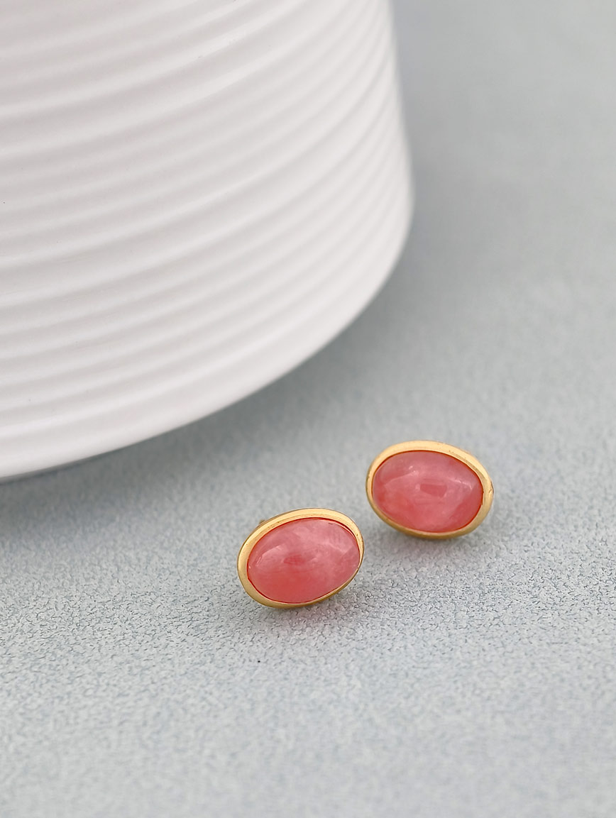Natural Rhodochrosit Sterling Silver Earrings image