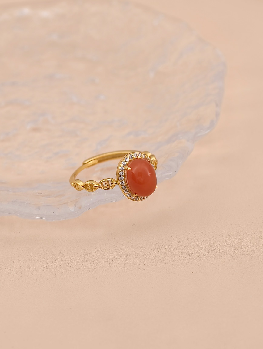 South Red Agate Egg Ring image