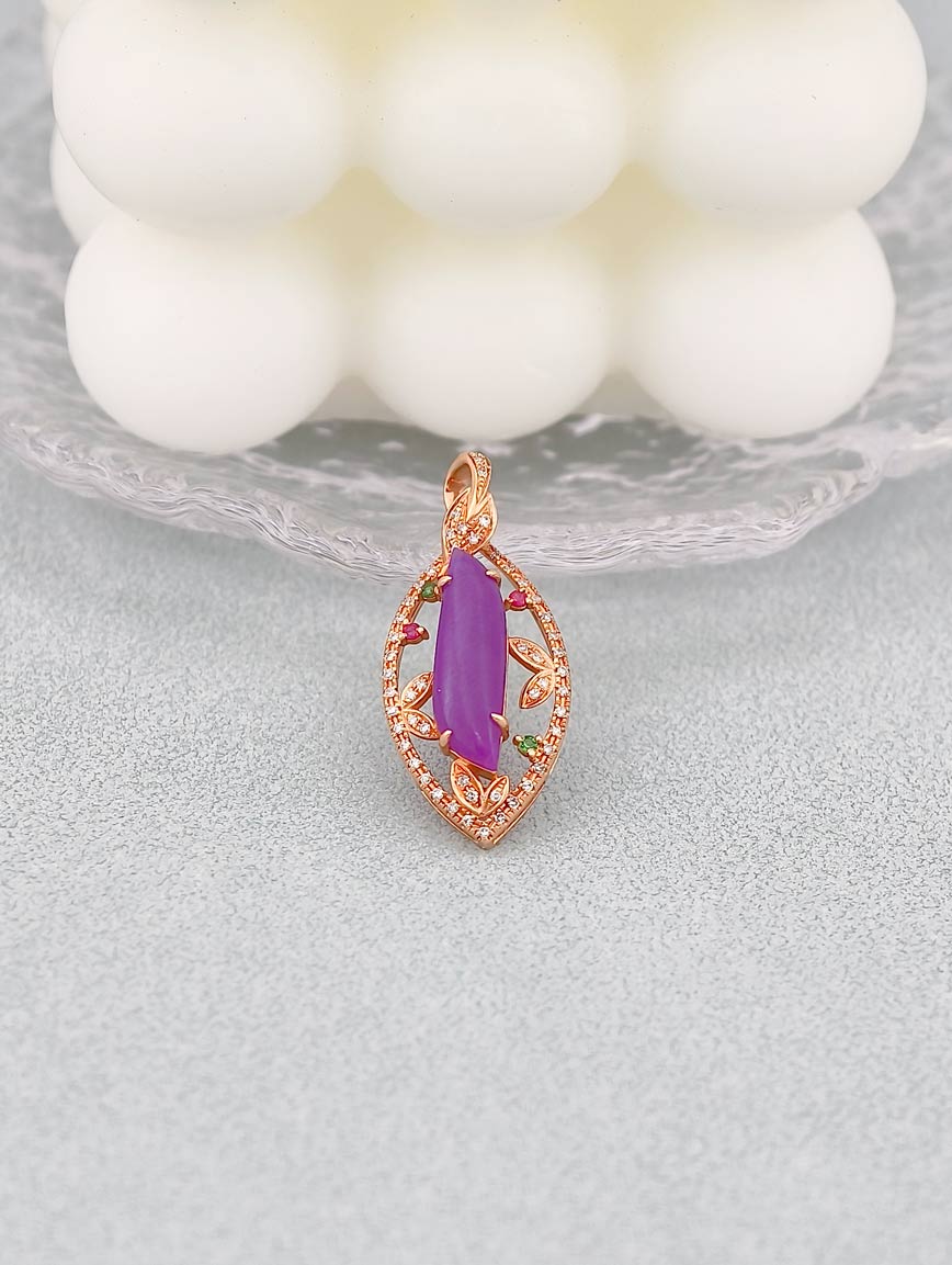 Royal Purple Sugilite 18K Gold Pendant image