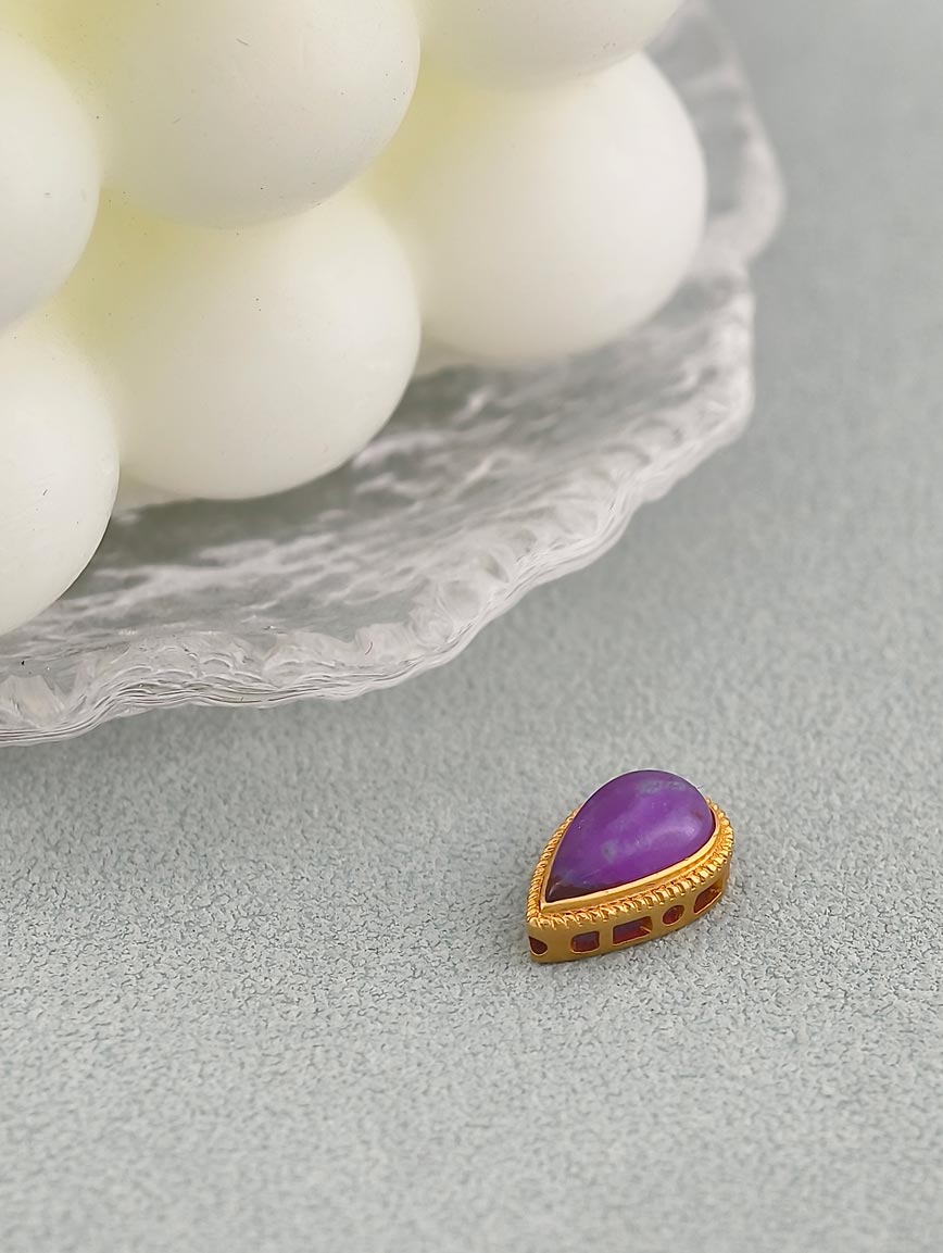 18K Gold Water Drop Shaped Sugilite DIY Accessory image