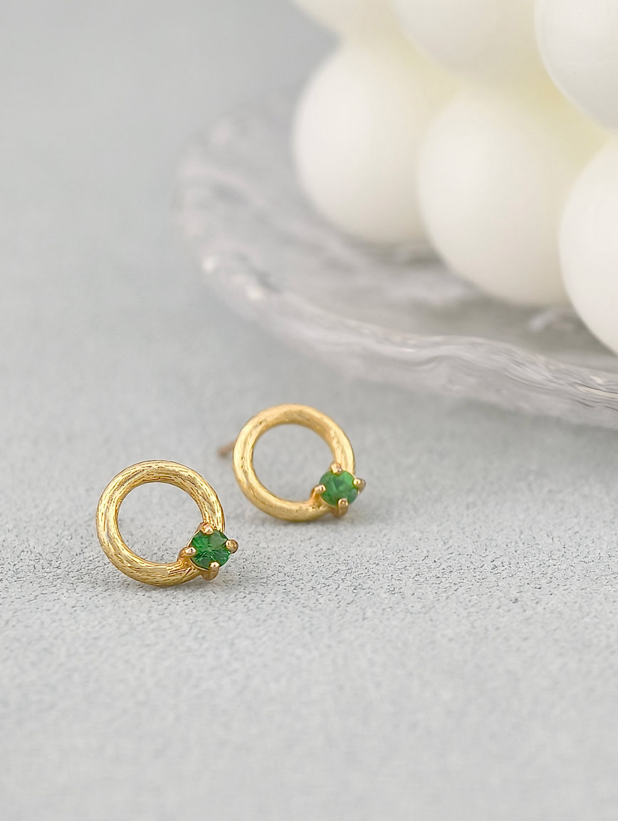 Natural Diopside Sterling Silver Earrings image