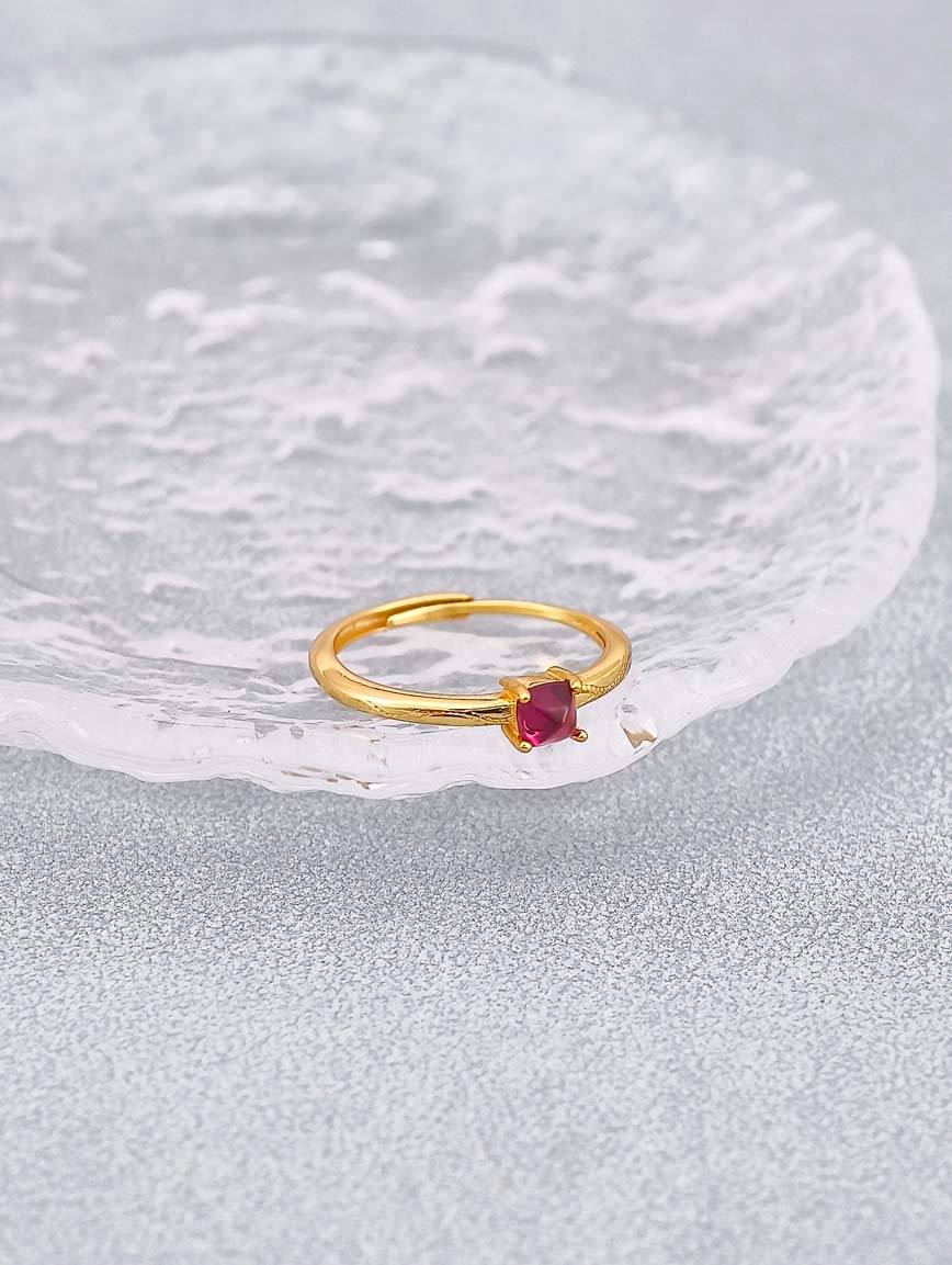 Natural Red Tourmaline Ring