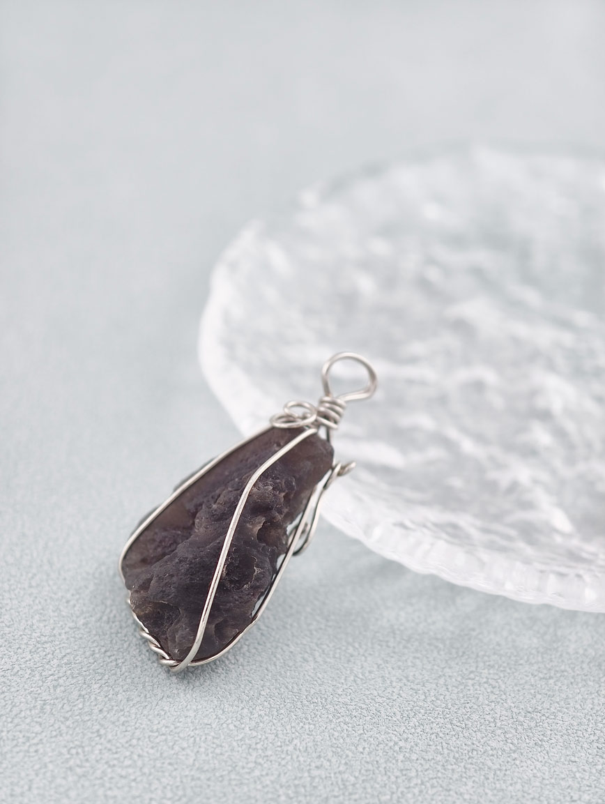 Natural Moldavite Raw Stone Pendant image