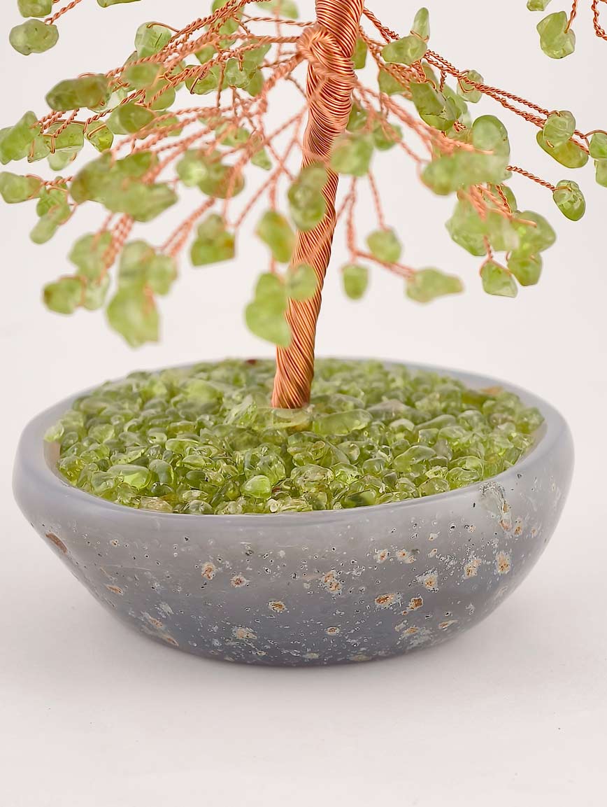 Natural Peridot Agate Cornucopia Tree image