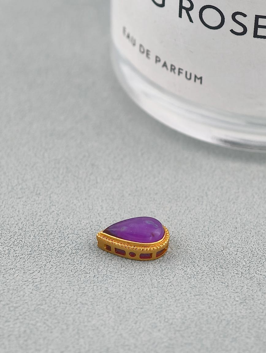 18K Gold Water Drop Shaped Sugilite DIY Accessory image