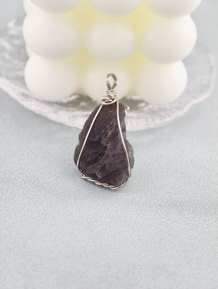 Natural Moldavite Raw Stone Pendant image