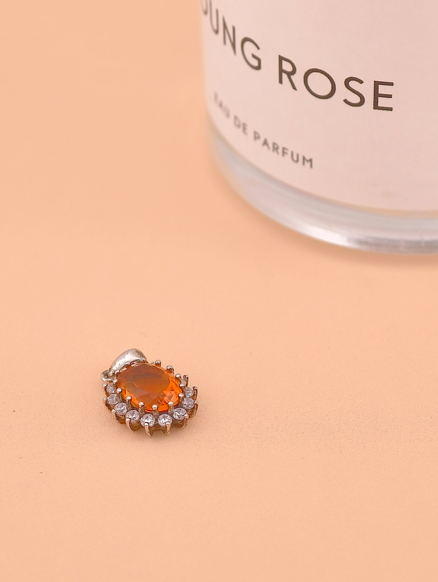 Luxurious Sparkling Citrine Sterling Silver Pendant image