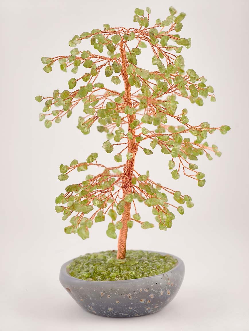 Natural Peridot Agate Cornucopia Tree image