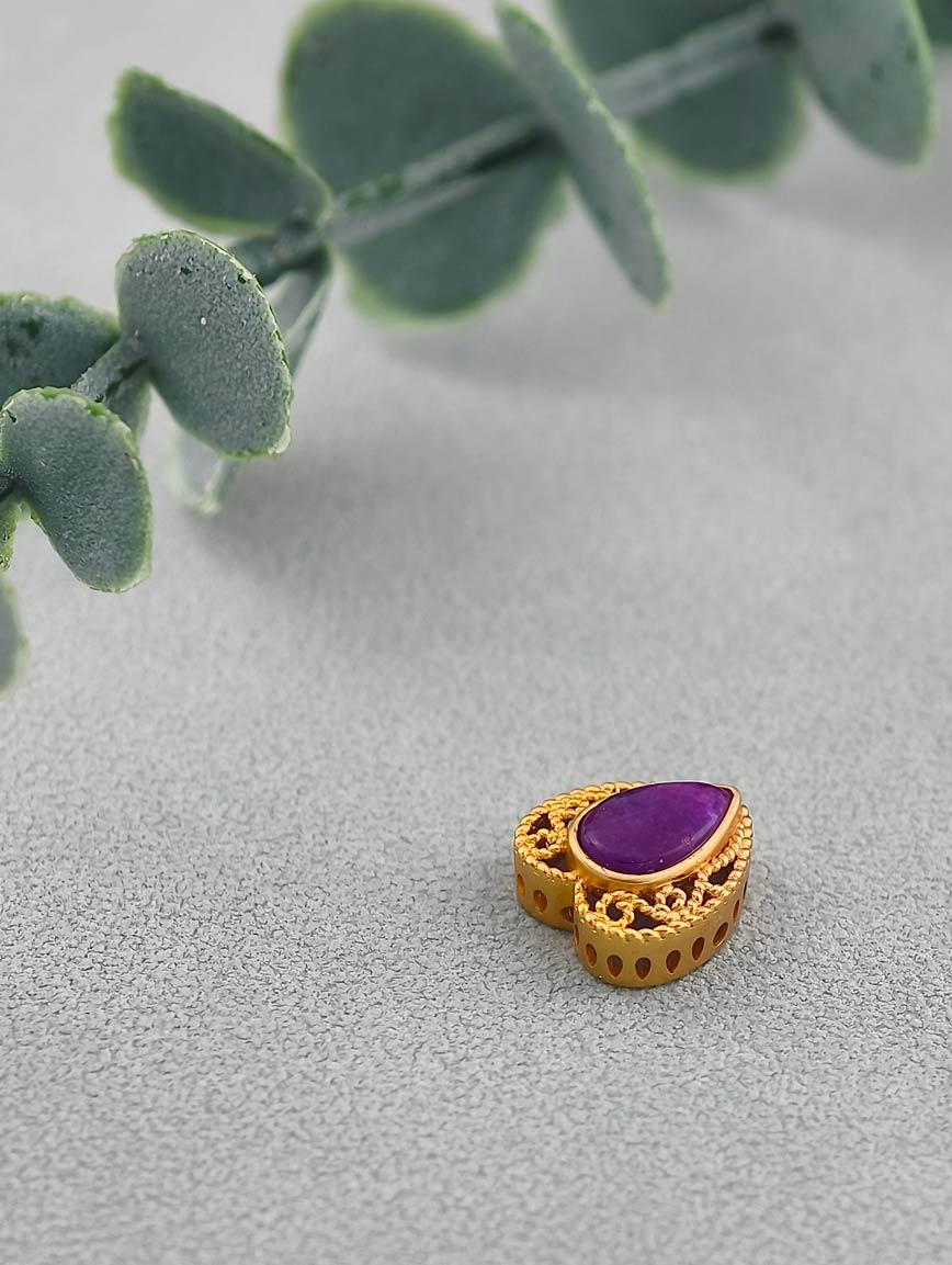 Heart Shaped 18K Gold Sugilite DIY Accessory image