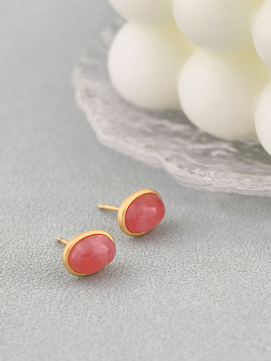 Natural Rhodochrosit Sterling Silver Earrings image