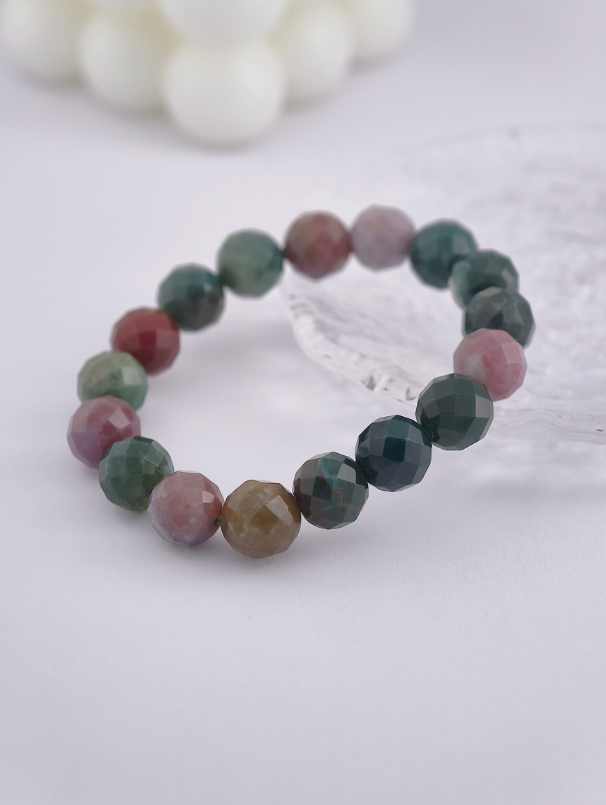 Natural Water Grass Agate Simple Style Bracelet