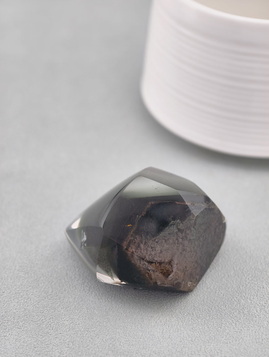 Natural Premium Green Phantom Crystal Pyramid Ornament image