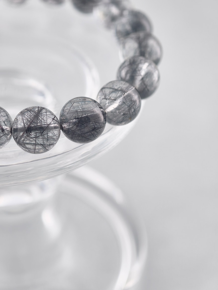Natural Black Rutilated Quartz Energy Bracelet