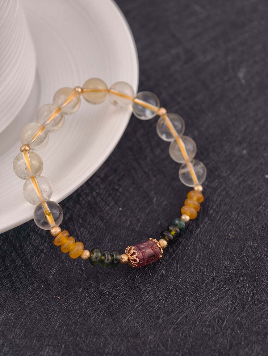 Natural Citrine and Tourmaline Bracelet image