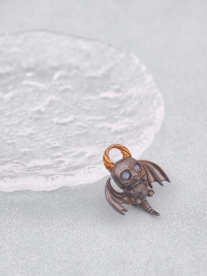 Natural Blue Moonstone Little Devil Pendant