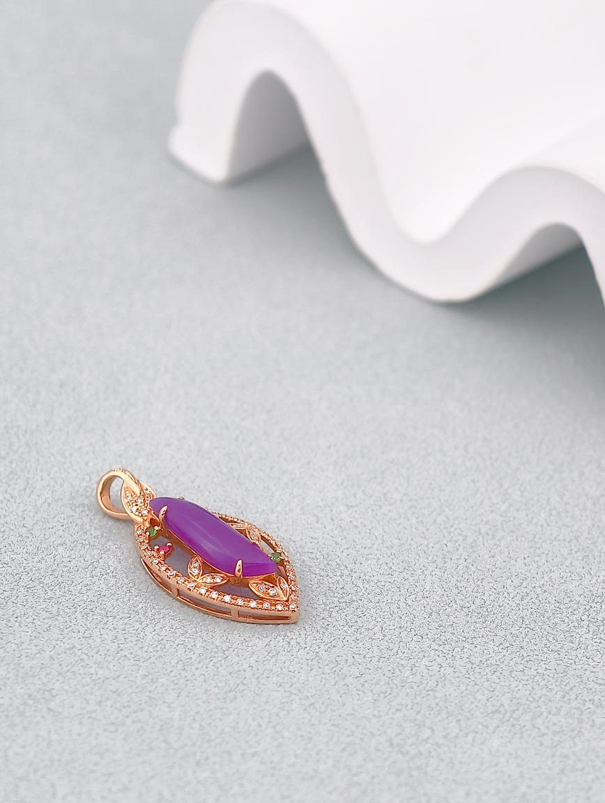 Royal Purple Sugilite 18K Gold Pendant image