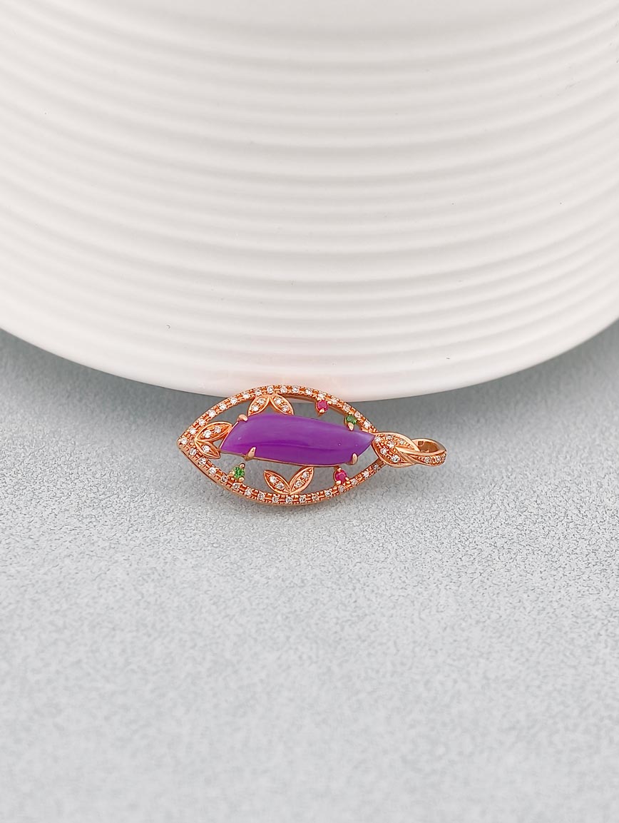 Royal Purple Sugilite 18K Gold Pendant image