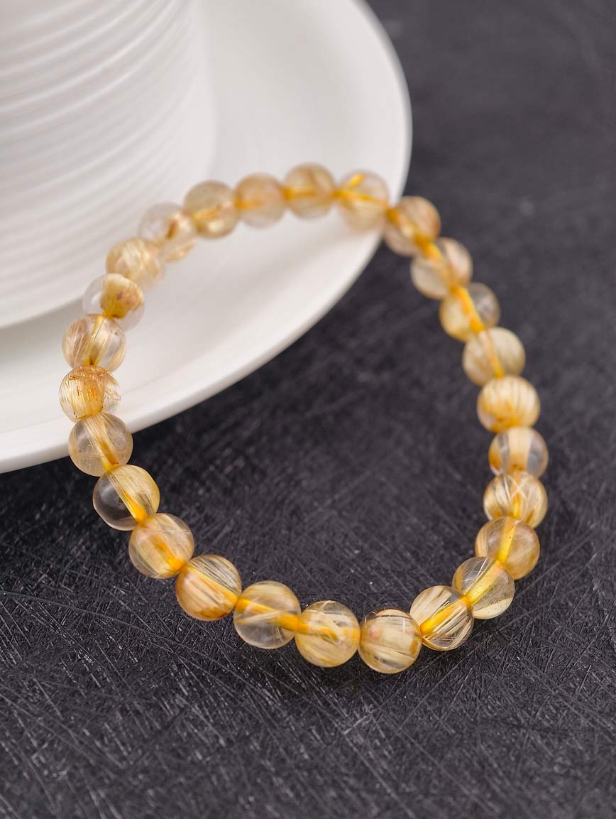 Natural Brazilian Rutilated Quartz Bracelet