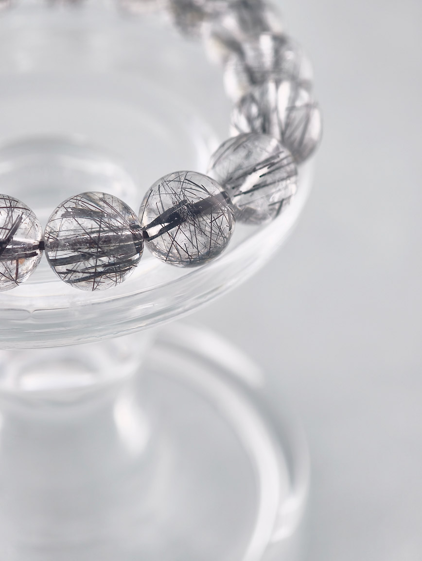 Natural Black Rutilated Quartz Bracelet