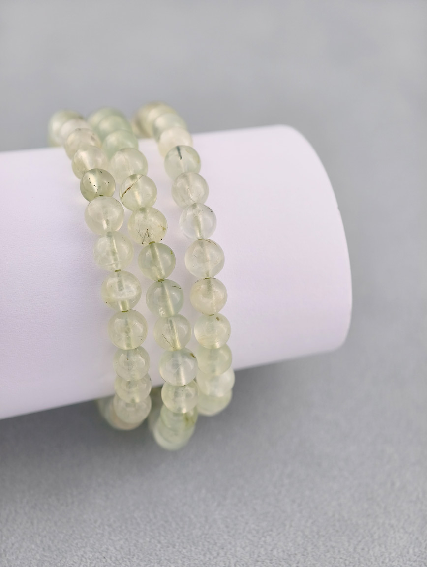 Natural Prehnite Three-Wrap Bracelet