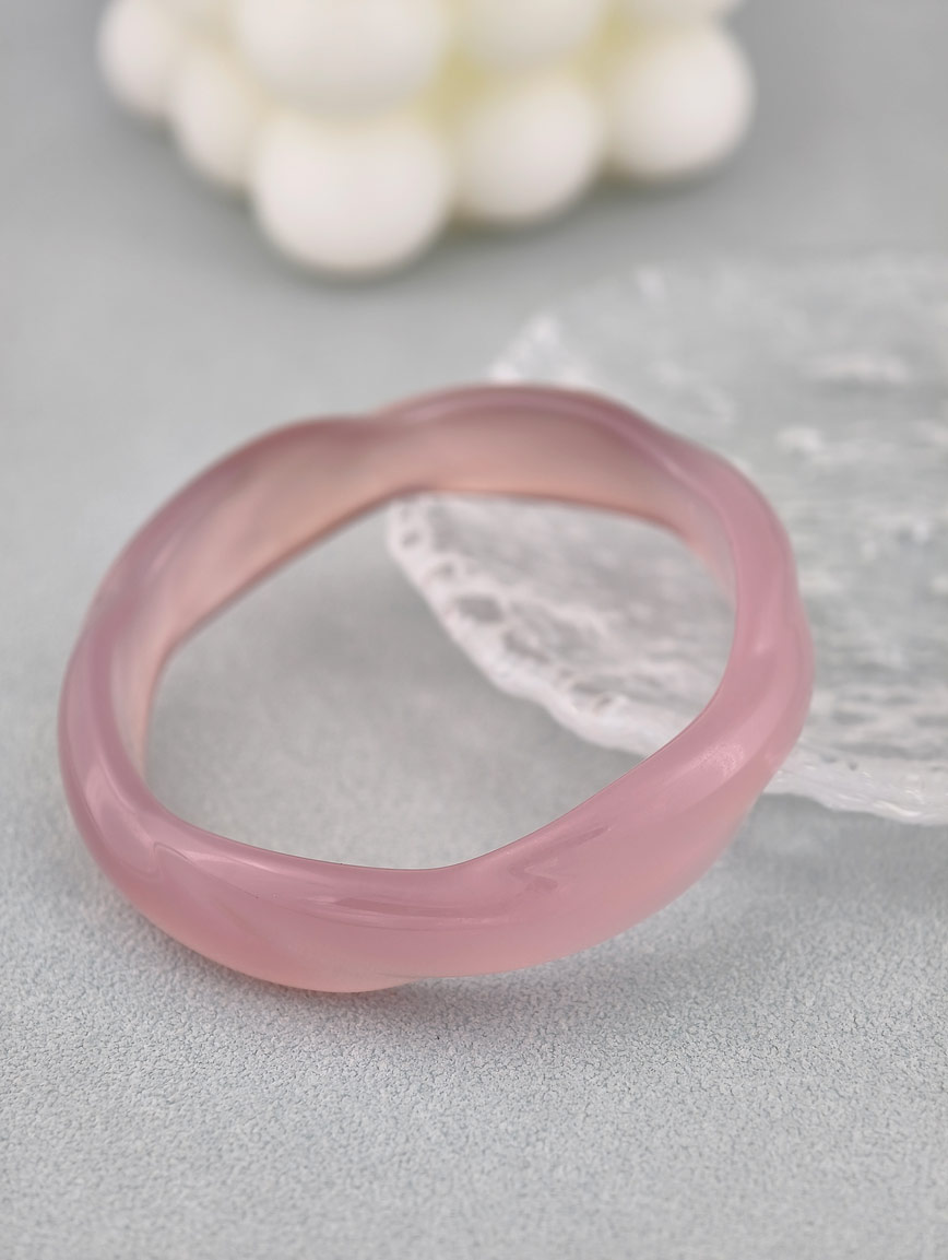 Natural Pink Chalcedony Bracelet