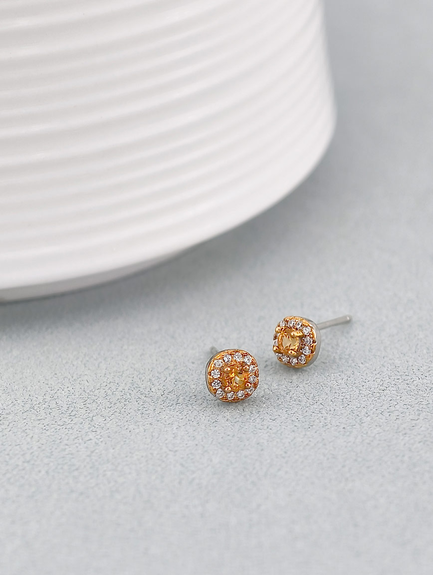Natural Citrine Exquisite Style Sterling Silver Earrings image