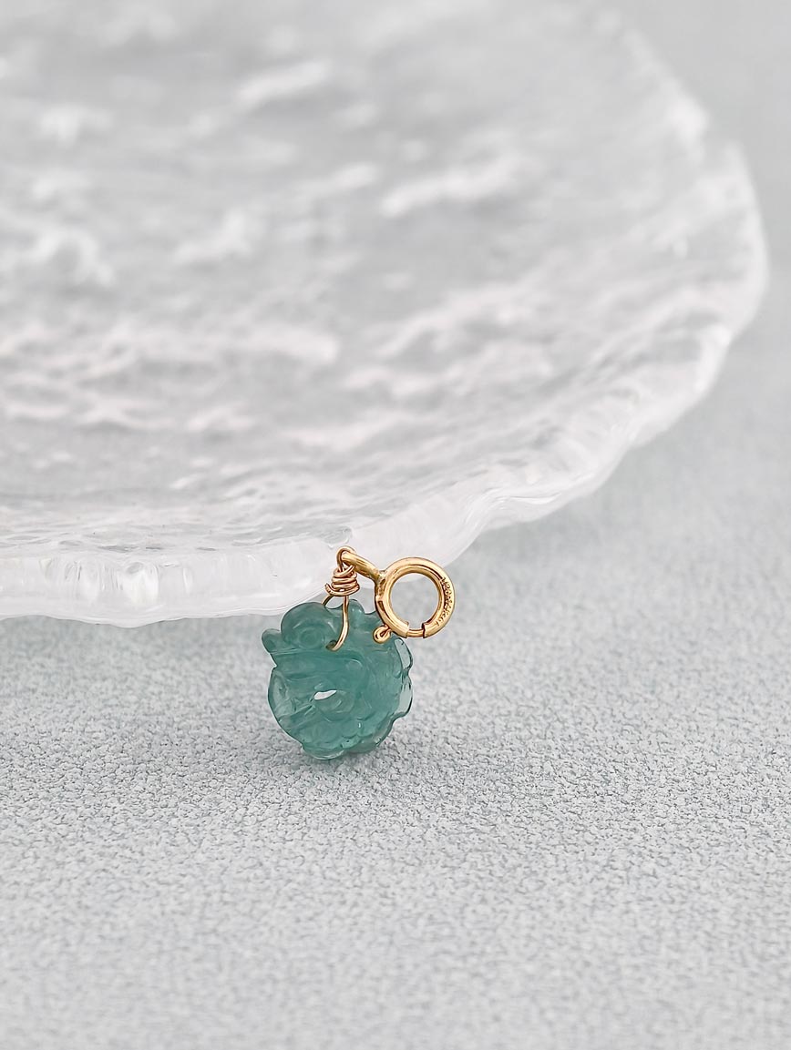 Natural Tourmaline Lucky Dragon Fish DIY Accessory image