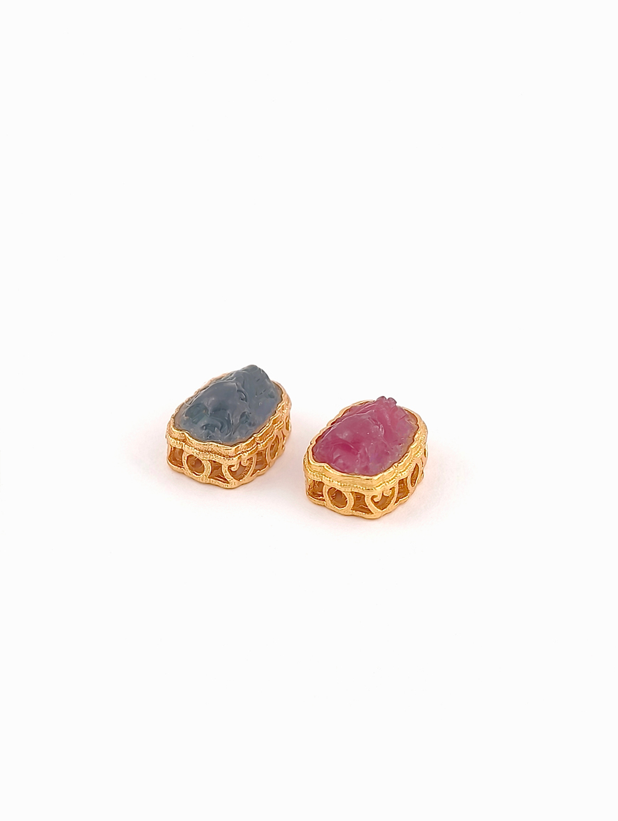 Natural Tourmaline Nine-Tailed Fox Spacer Bead DIY Accessory