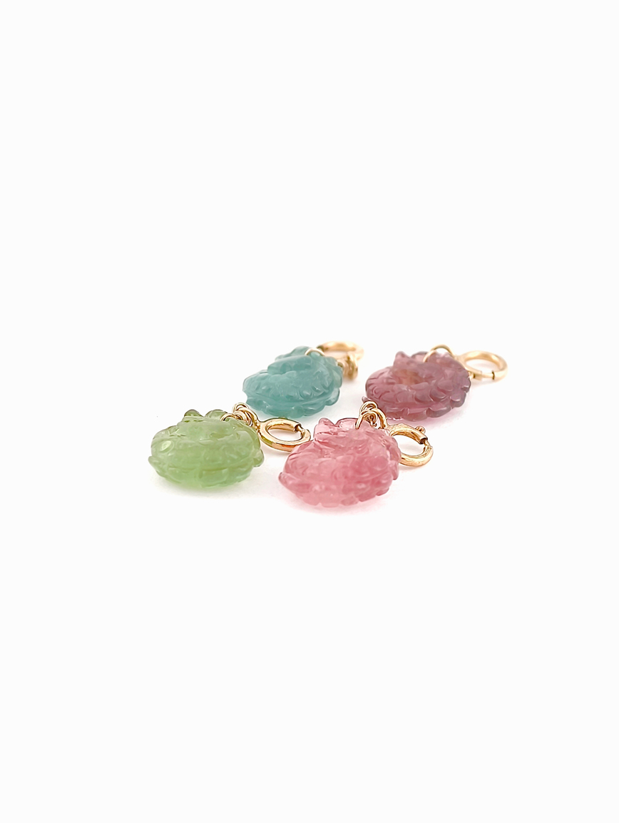 Natural Tourmaline Lucky Dragon Fish DIY Accessory