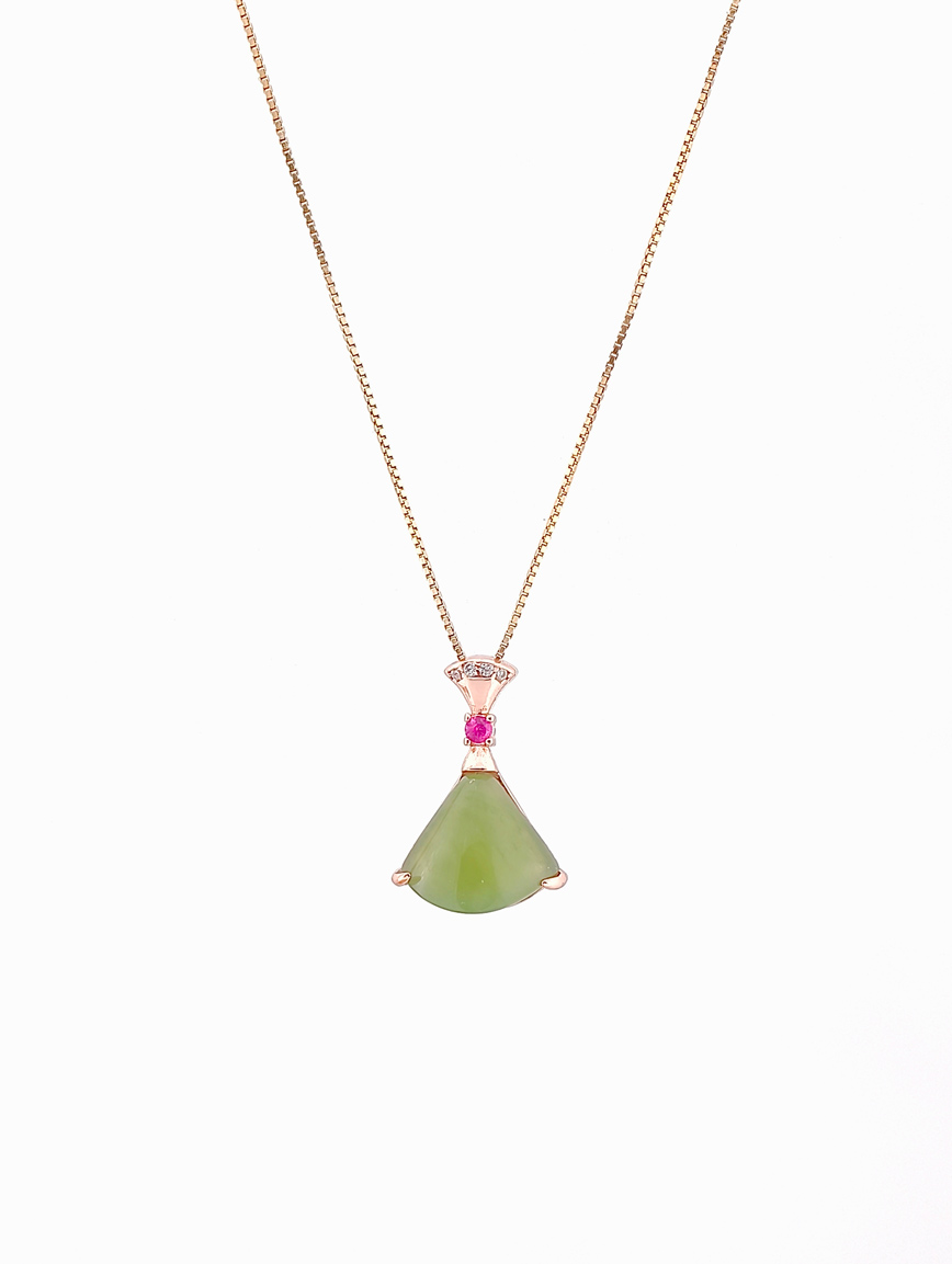 Natural Fan-shaped Jasper Pendant