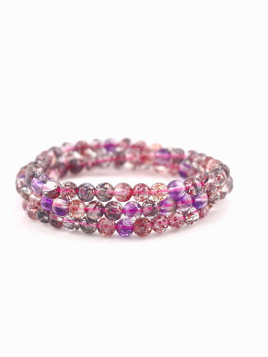 Natural Super Seven Three-Wrap Bracelet