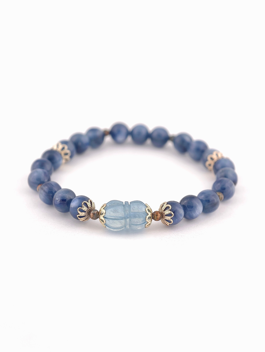 Natural Kyanite and Aquamarine Bracelet