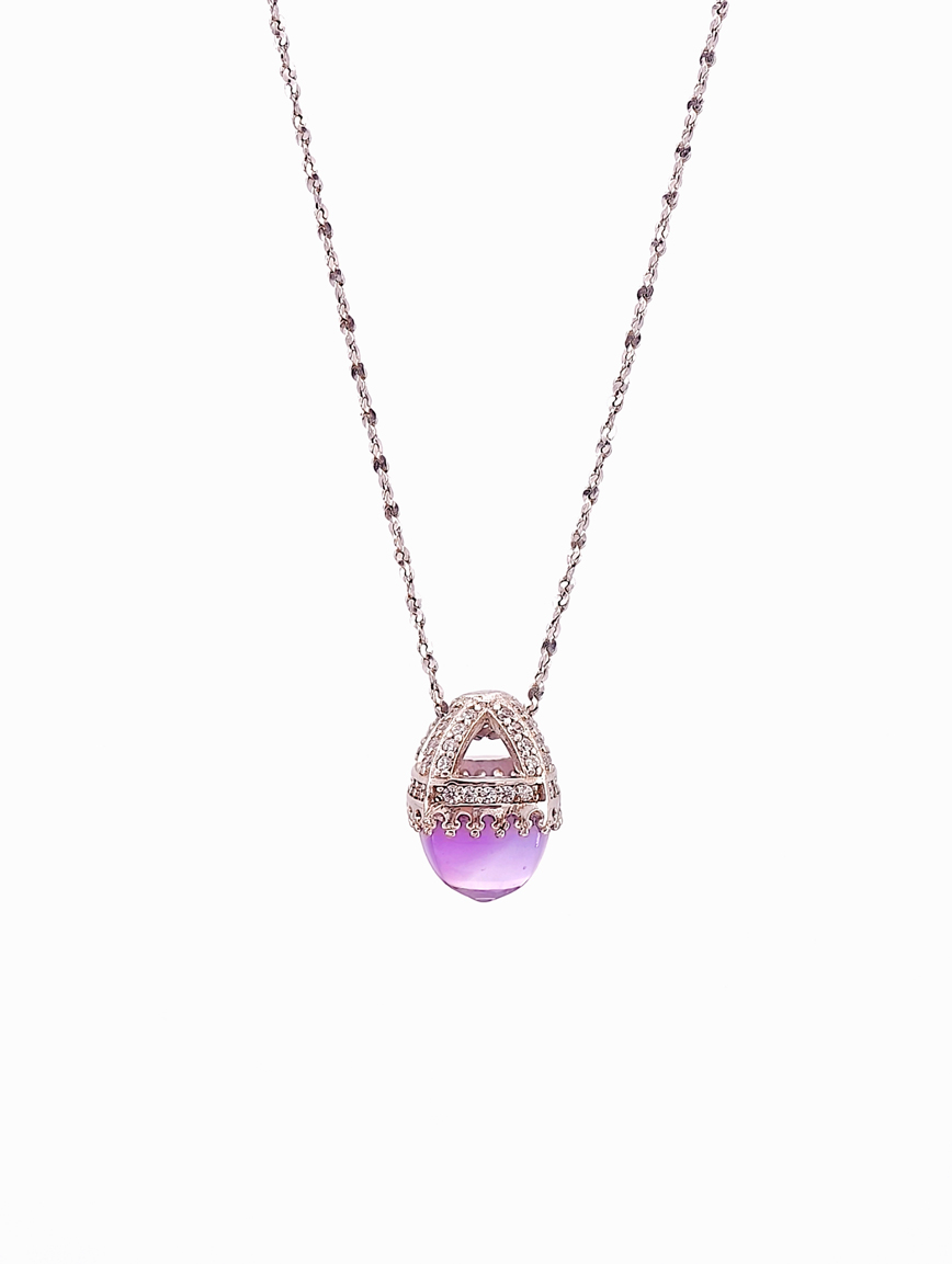 Natural Amethyst Sugar Tower Pendant