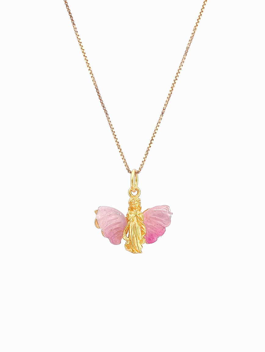 Natural Pink Tourmaline Sterling Silver Pendant