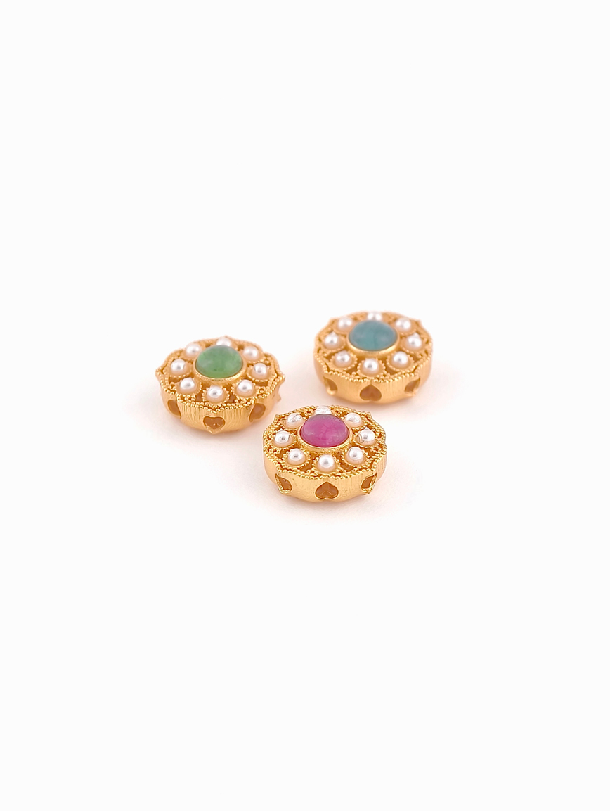 Natural Tourmaline Ruyi Flower Sterling Silver DIY Accessory