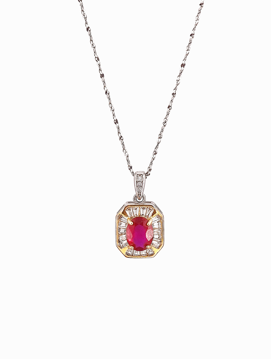 Natural Ruby Seiko Fashion Style Pendant