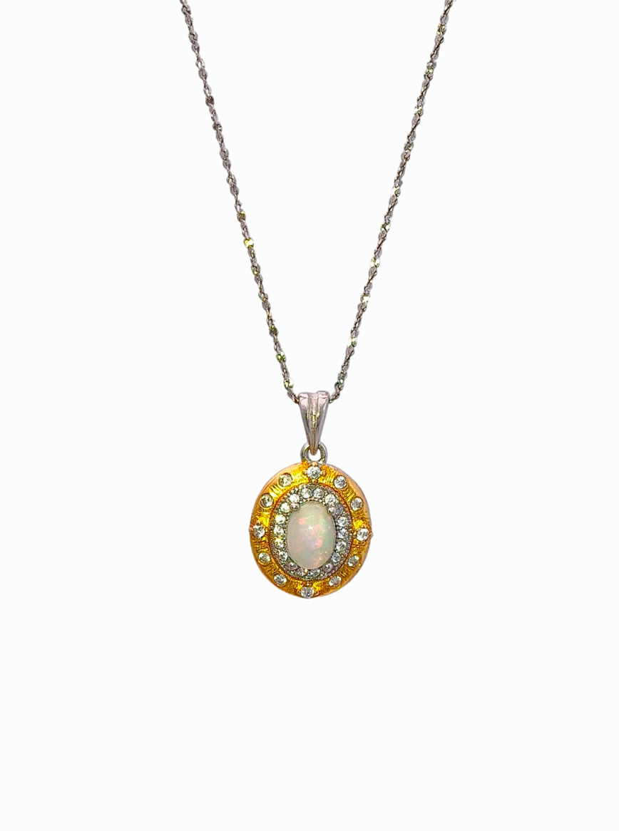 Natural Opal Sterling Silver Pendant