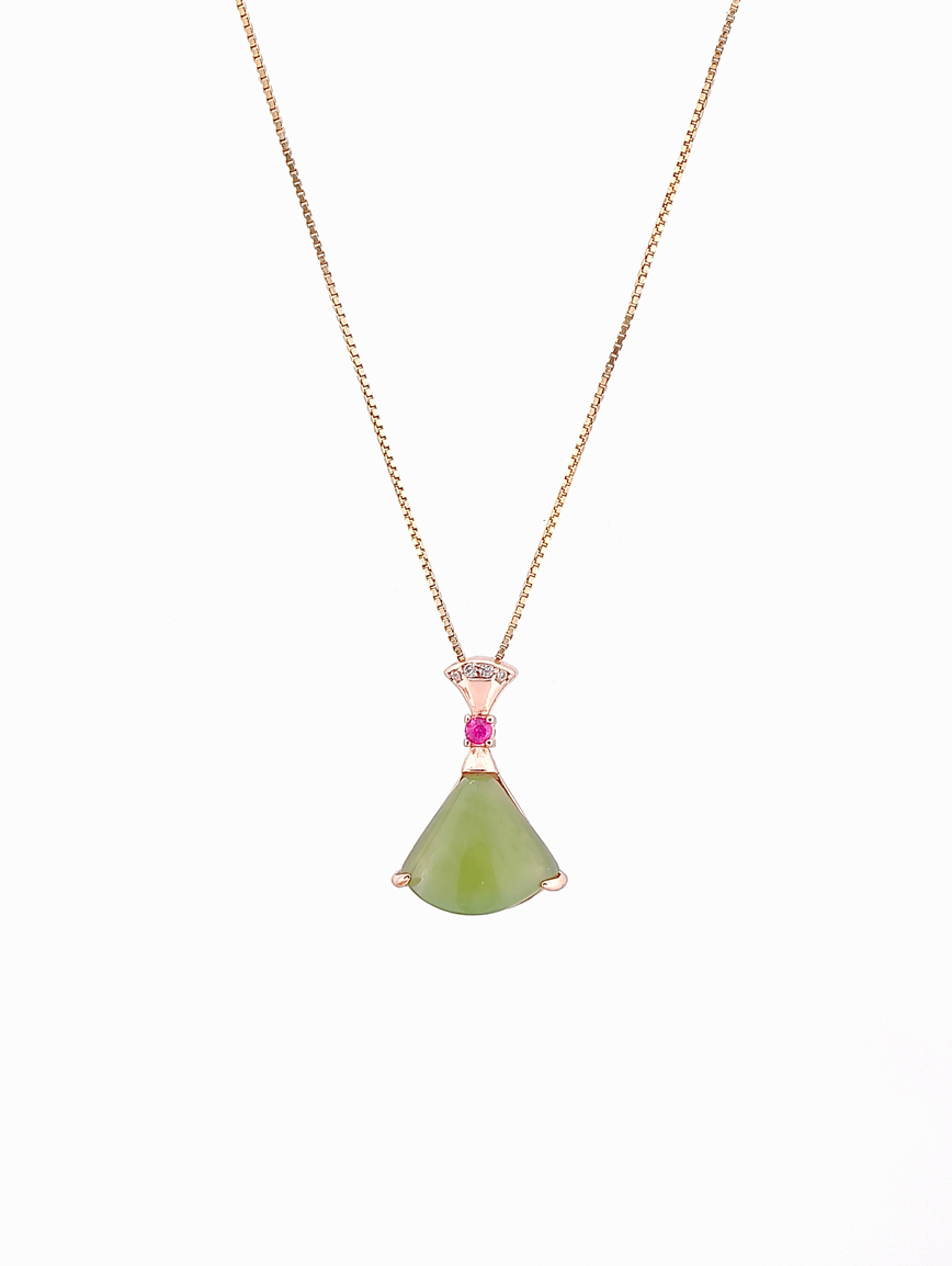 Natural Fan-shaped Jasper Pendant