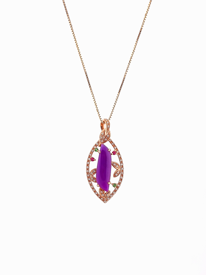 Royal Purple Sugilite 18K Gold Pendant