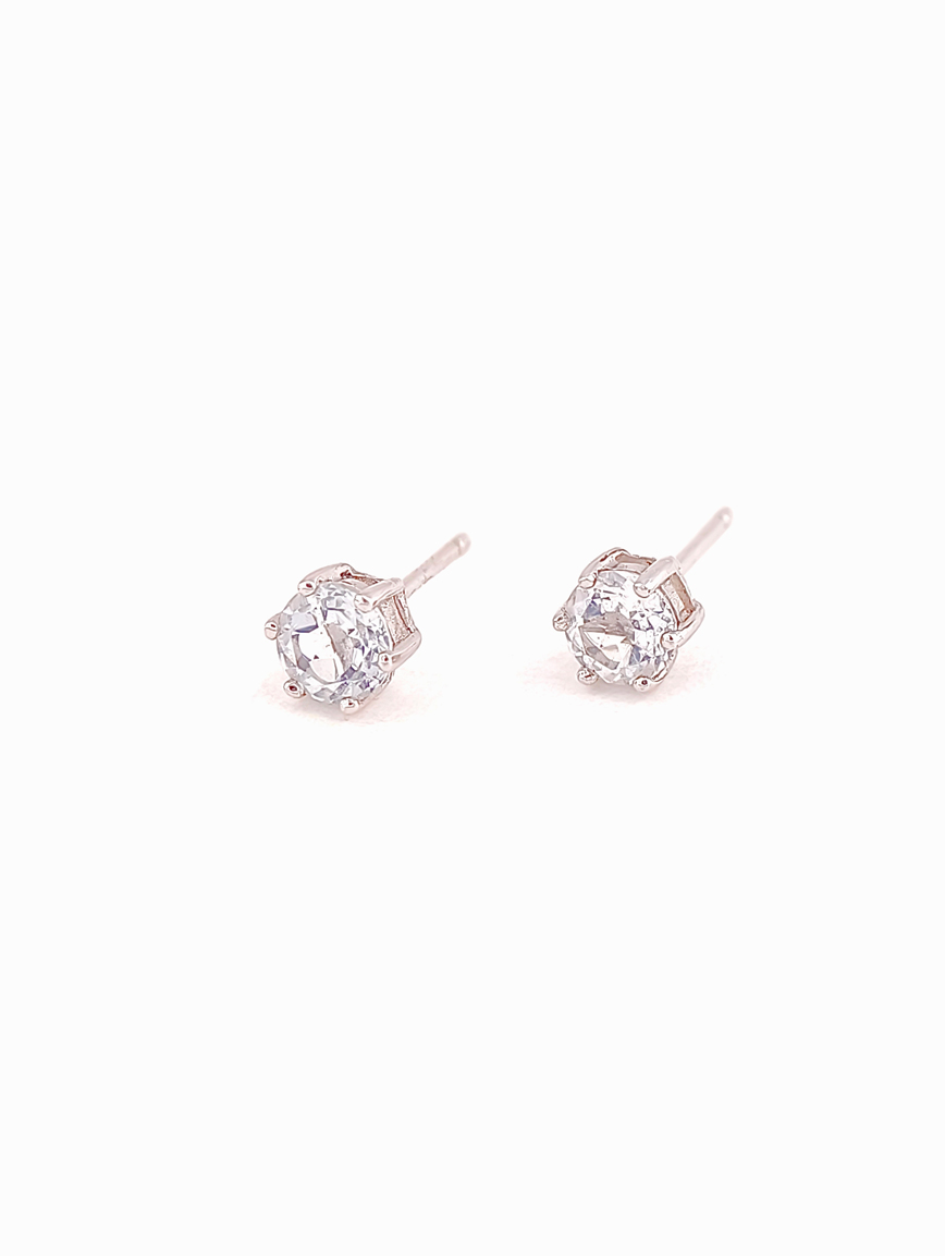 Natural Topaz Simple Style Sterling Silver Earrings