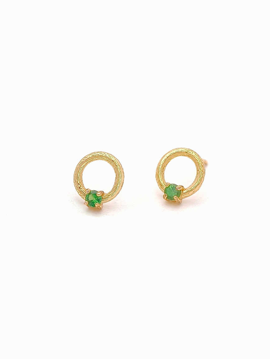 Natural Diopside Sterling Silver Earrings