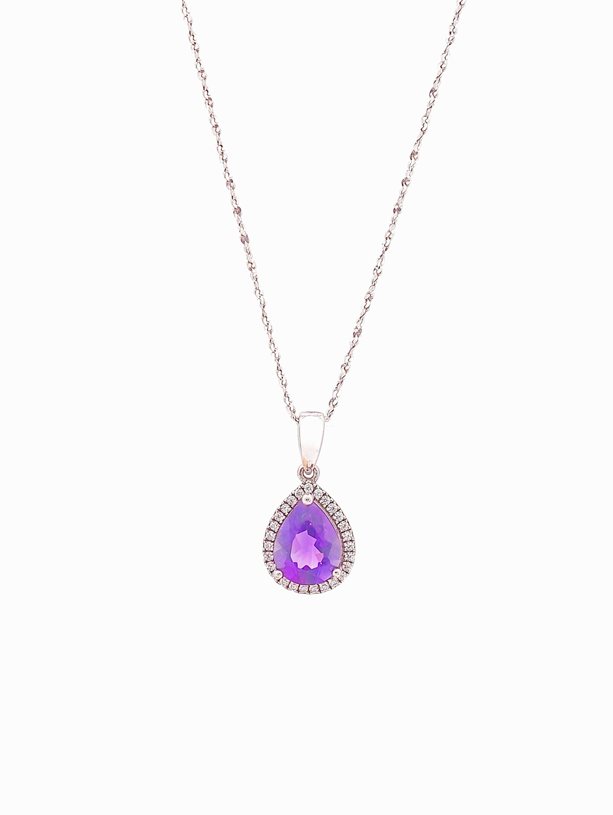 Natural Water Drop Amethyst Pendant