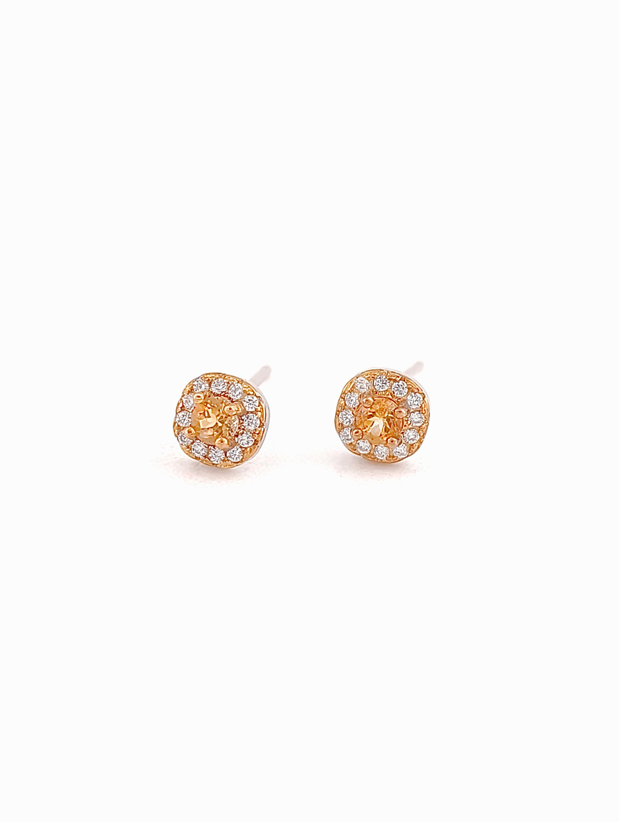 Natural Citrine Exquisite Style Sterling Silver Earrings
