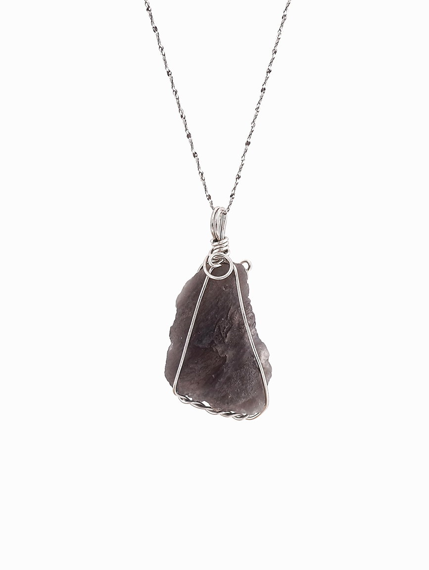 Natural Moldavite Raw Stone Pendant